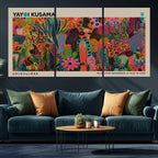 Framed Yayoi Kusama 1986 Wall Art Print | Japanese Wall Art, Wabi Sabi Abstract Landscape