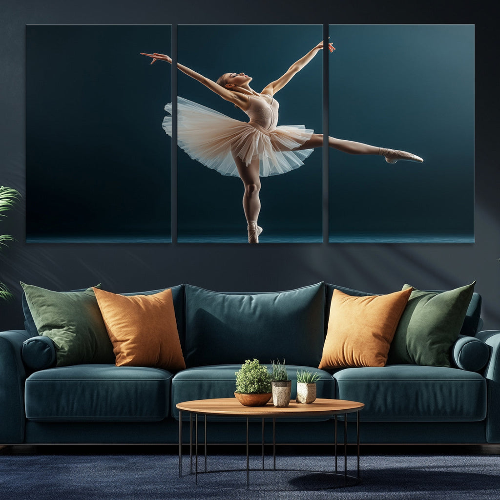 Ballet Dancer Wall Art | Framed Graceful Pose Canvas