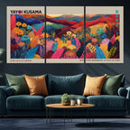 Yayoi Kusama Wall Art Canvas Print, Abstract Art, Large Framed Print, Japanese Wabi Sabi Wall Art