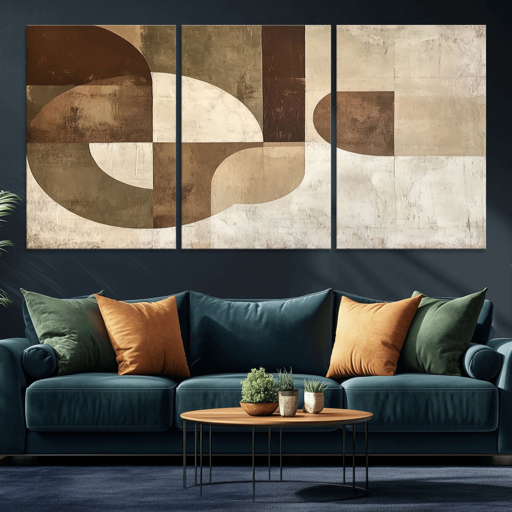 Wabi Sabi Geometric Wall Art | Abstract Modern Minimalist Canvas Print