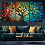 Yggdrasil Tree of Life Wall Art Print | Mosaic Style Canvas Wall Art
