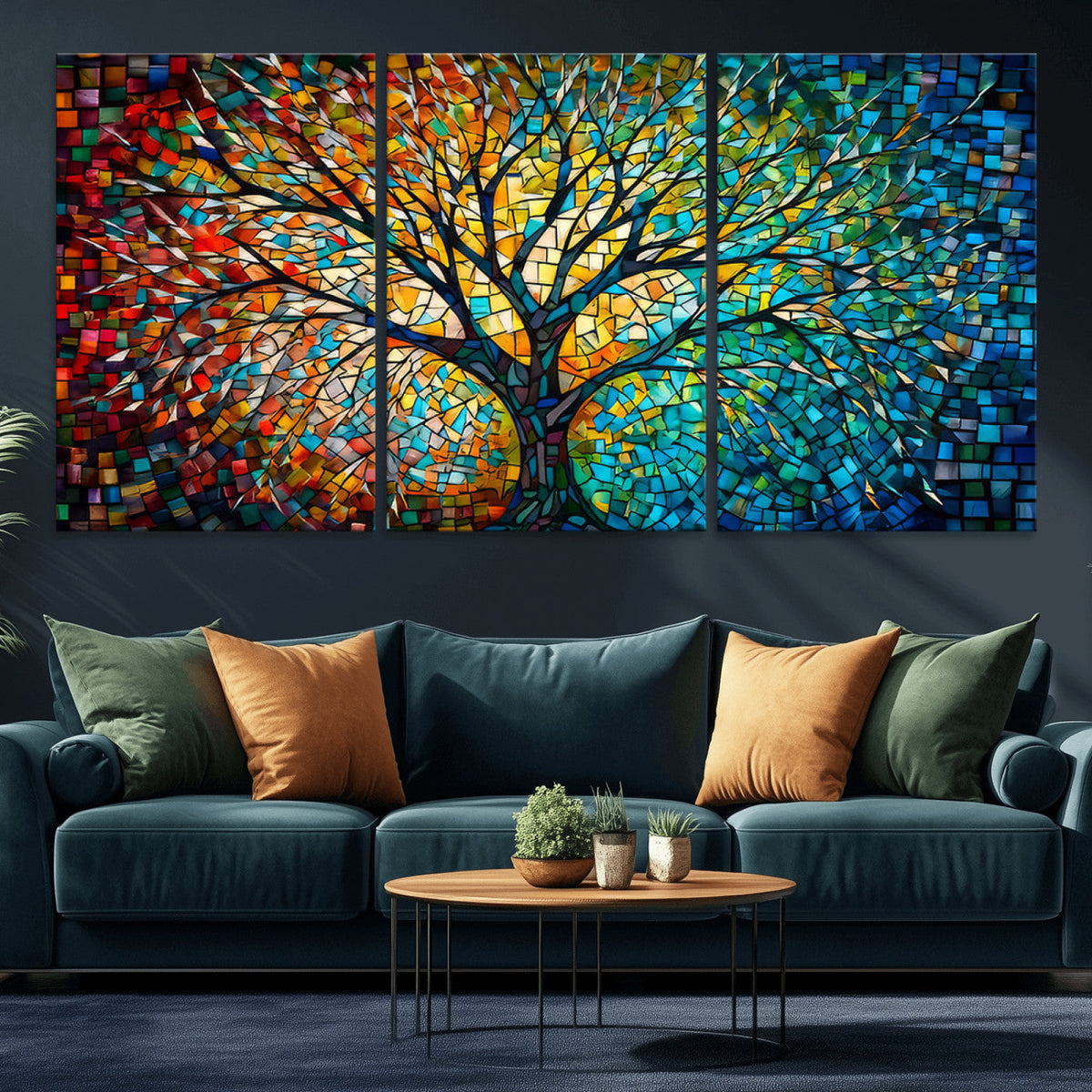 Yggdrasil Tree of Life Wall Art Print | Mosaic Style Canvas Wall Art