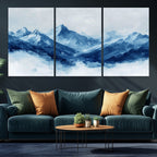 Blue Mountains Wall Art | Framed Snowy Range Canvas Artwork