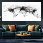 Flight Routes Air Traffic Map Canvas Wall Art, World Flight Routes Print