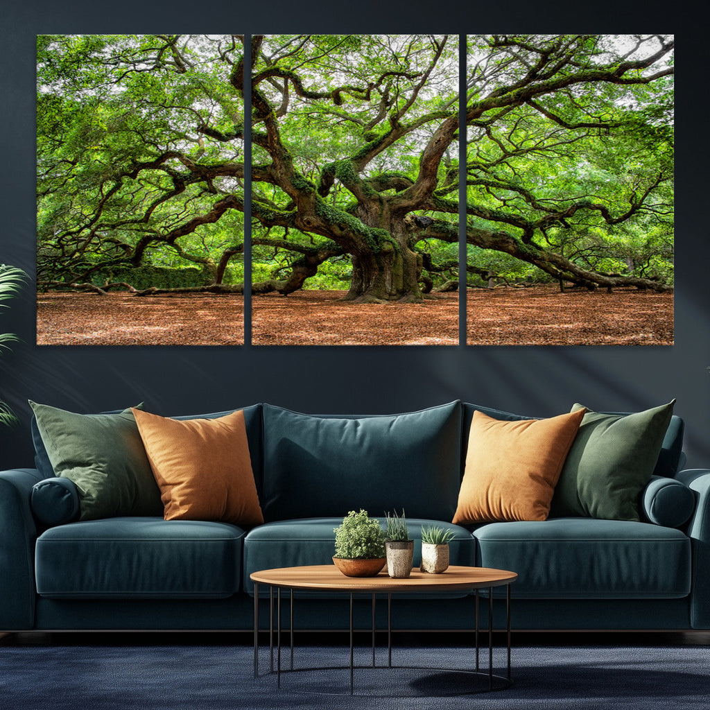 Majestic Oak Tree Wall Art Canvas Print | Ancient Branches