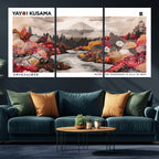 Yayoi Kusama Wall Art Canvas Print, Framed Large Abstract Kusama Polka Dot Art, Modern Home Office Decor