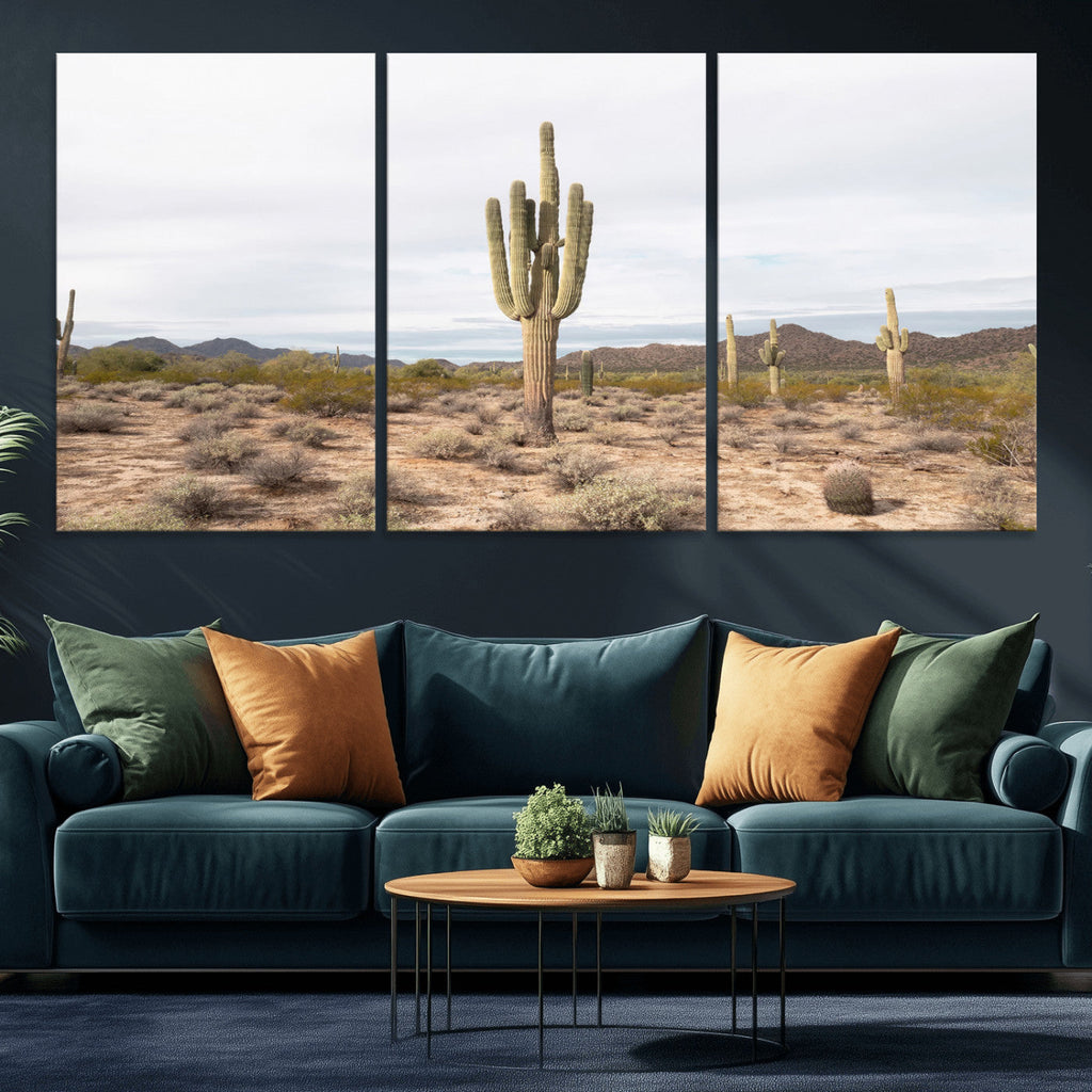 Saguaro Cactus Wall Art | Framed Desert Canvas Artwork
