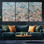 Clear Water Wall Art Canvas Print | Framed Sunlit Ocean Ripples