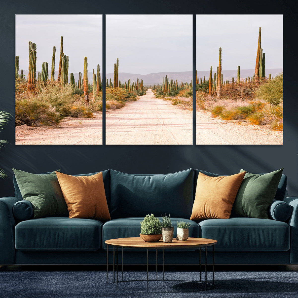 Desert Cactus Wall Art | Framed Southwestern Canvas Artwork