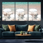 Calm Beach Wall Art | Framed Turquoise Water Canvas Artwork