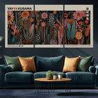 Modern Japanese Wall Art Canvas Print, Framed Abstract Mount Fuji Zen Landscape