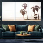 Coastal Light Wall Art Canvas Print, Framed Relaxing Shoreline Art, Minimalist Ocean Tropical Decor