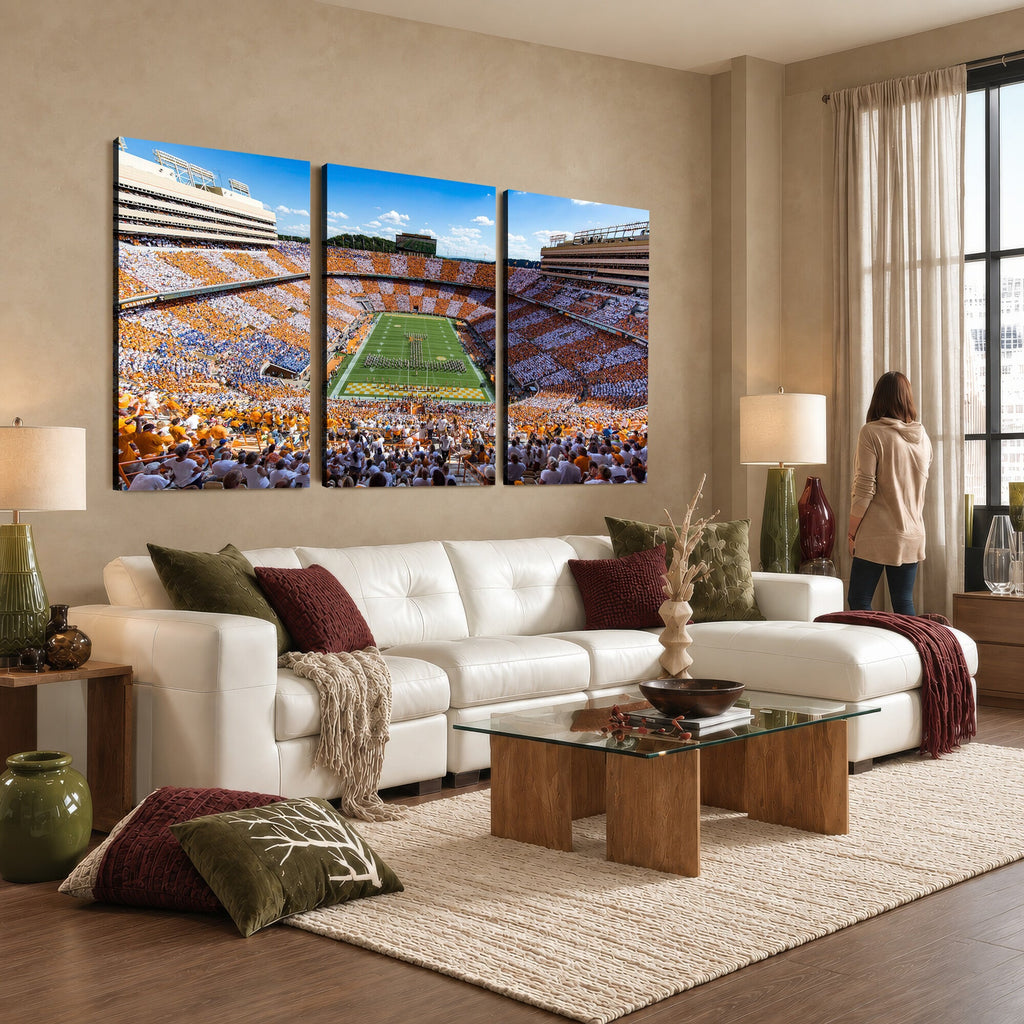 Tennessee Neyland Stadium Wall Art, Sports Arena Canvas, Framed and Ready to Hang