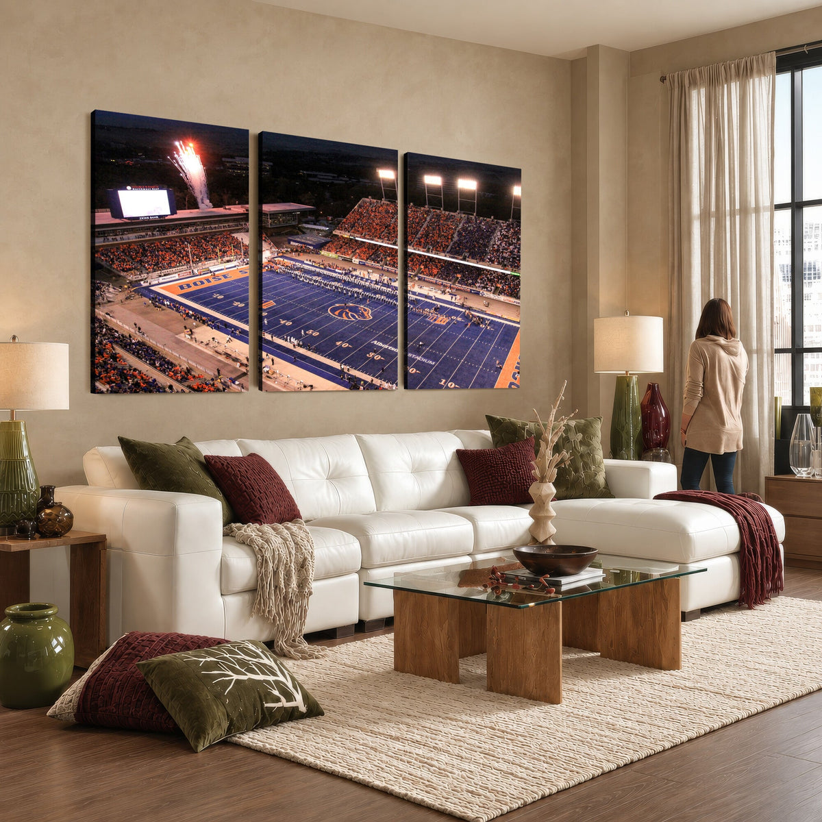 Boise State Broncos Albertsons Stadium Wall Art Canvas Print