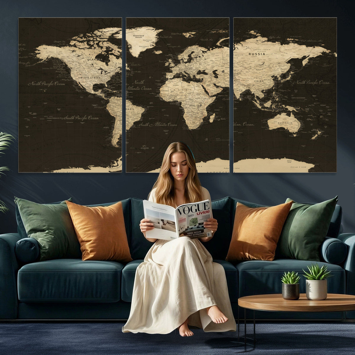 World Map Canvas Print | Framed World Map Wall Art for Couples