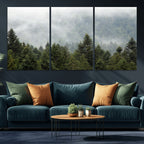 Misty Mountain Forest Wall Art Canvas Print