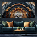 Abstract Wood Grain Canvas Print, Tree Ring Pattern Wall Art, Extra Large Living Room Wall Decor