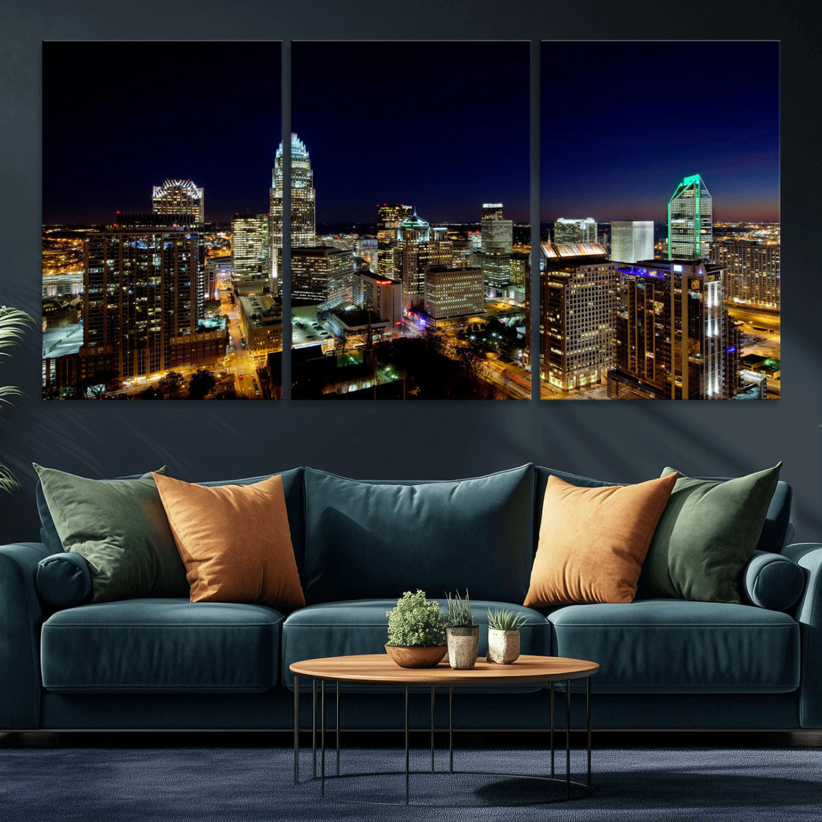 Atlanta Skyline Wall Art Canvas Print | Modern Cityscape