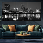 Austin Skyline Wall Art Canvas Print, Austin Downtown Night Cityscape