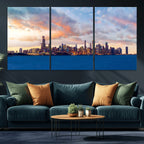 Chicago Wall Art Canvas Print - Chicago City Downtown Night Cityscape
