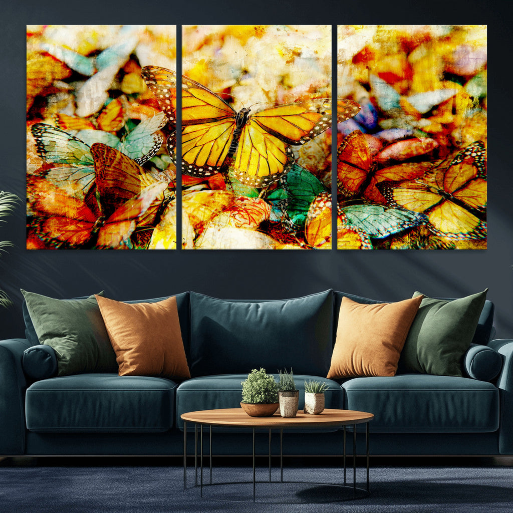 Butterfly Wall Art Canvas Print | Colorful Abstract Nature Artwork