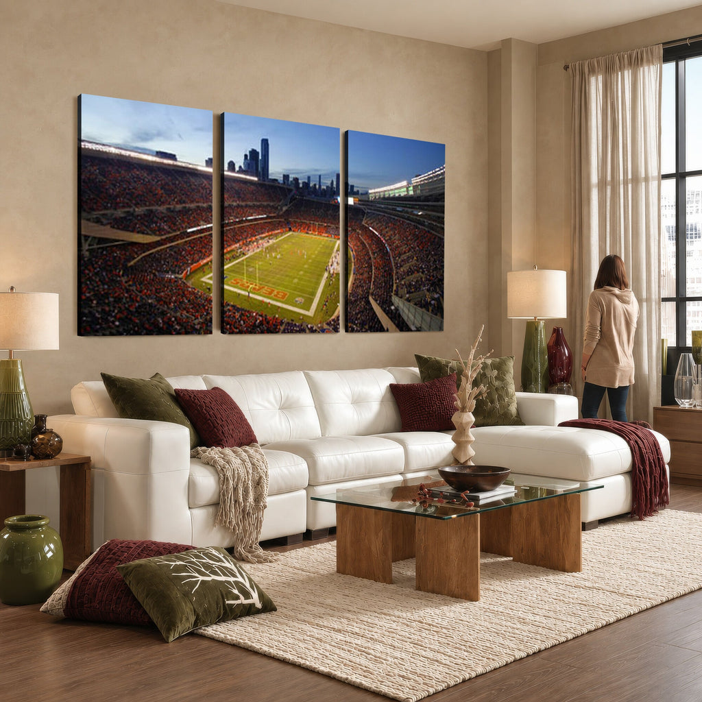 Chicago Bears Soldier Field Canvas Wall Art, NFL Stadium Panorama