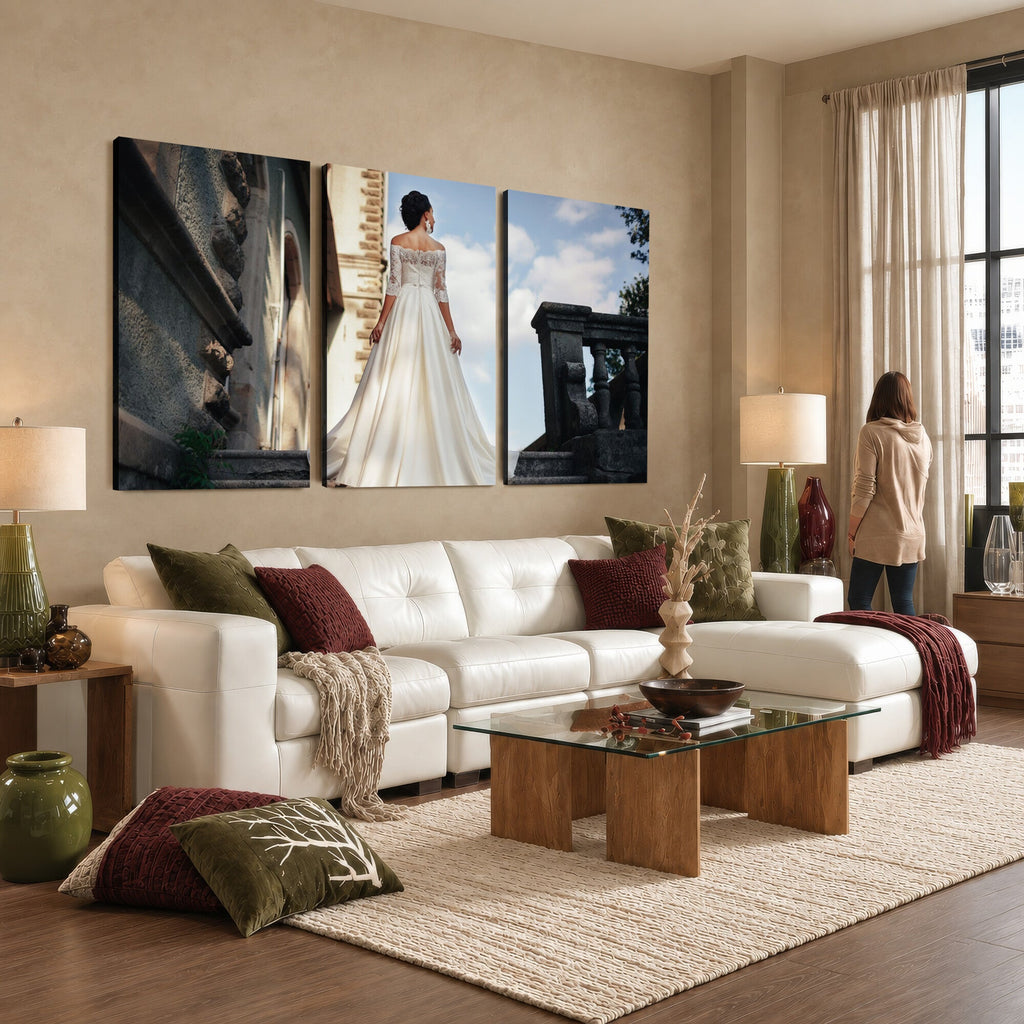 Custom 3 Panel Canvas Print, Personalized Photo Split Wall Art Set