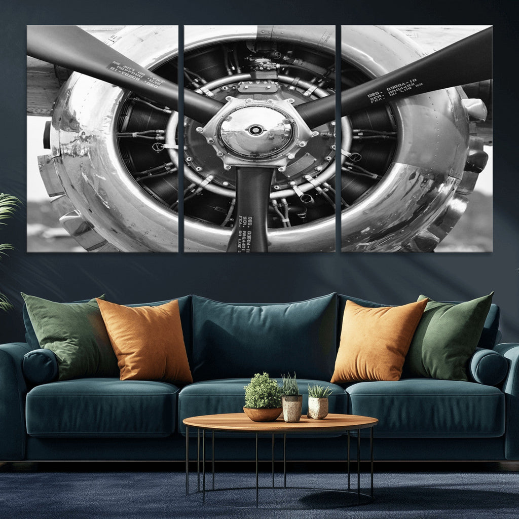 Vintage Airplane Wall Art Canvas Print