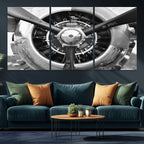 Vintage Airplane Wall Art Canvas Print