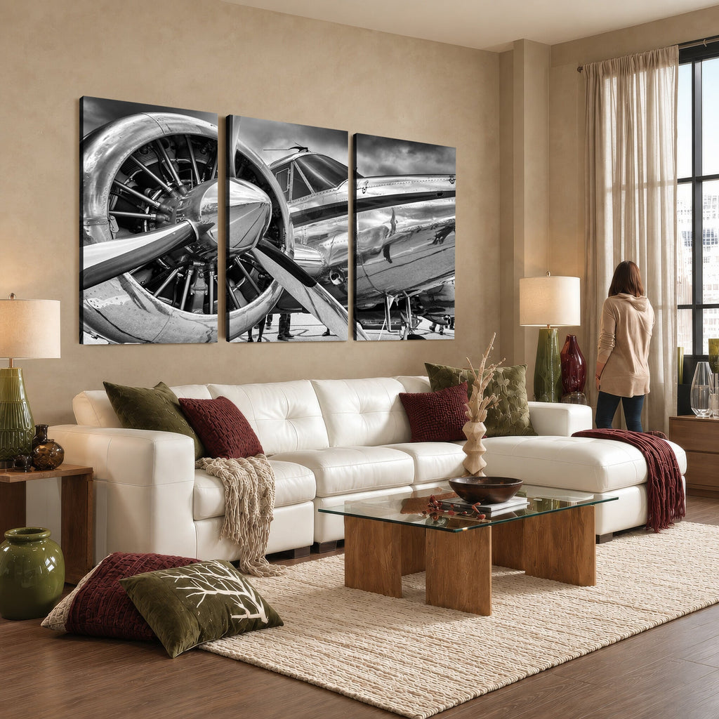 Vintage Antique Airplane Wall Art Canvas Print