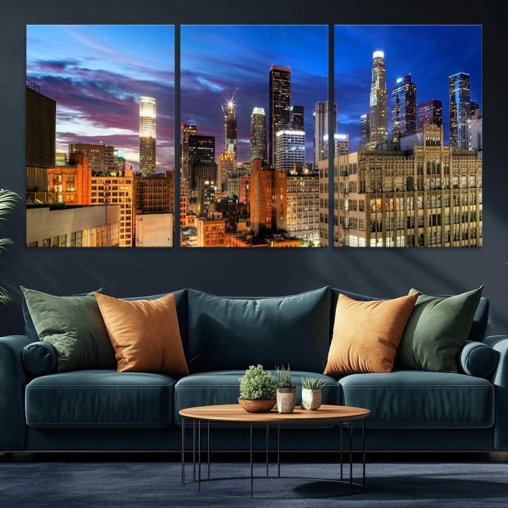 Los Angeles Night Wall Art Canvas Print