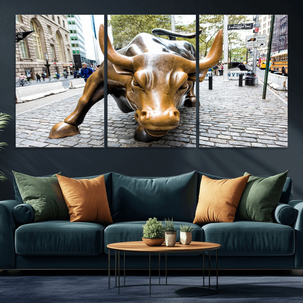 Charging Bull Wall Art Canvas Print