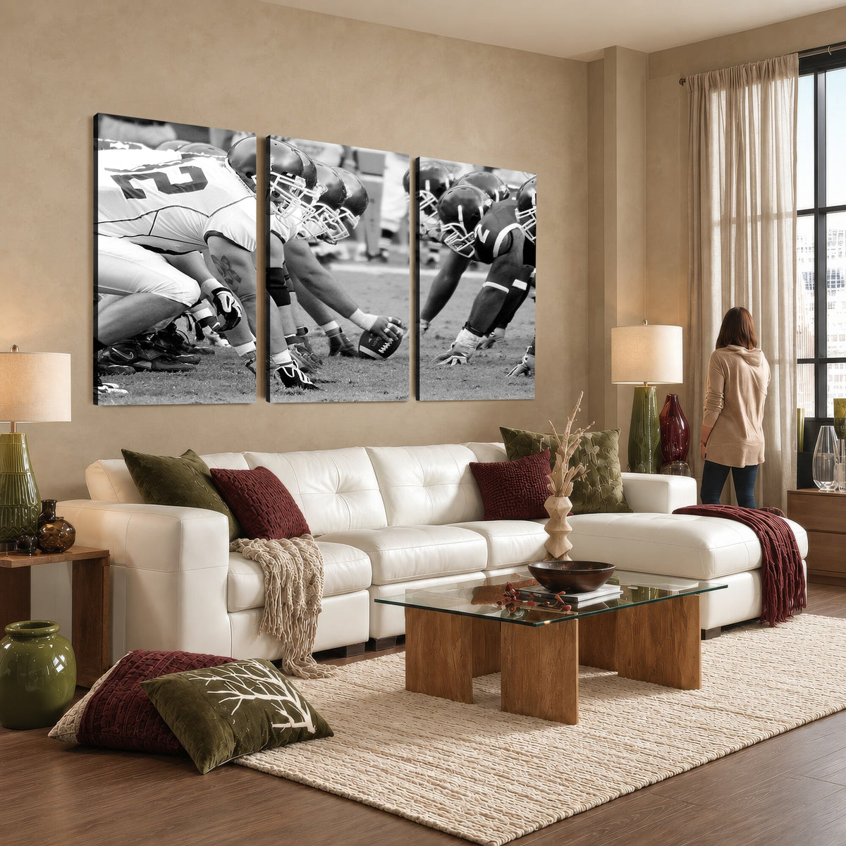 American Football Player Wall Art Canvas Print