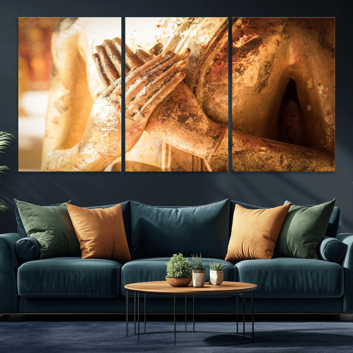 Buddha Statue Hands Wall Art Canvas Print
