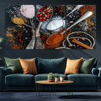Spices and Seasonings Canvas Wall Art | Colorful Triptych Kitchen Decor