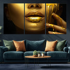 Gold and Women Wall Art Canvas Print