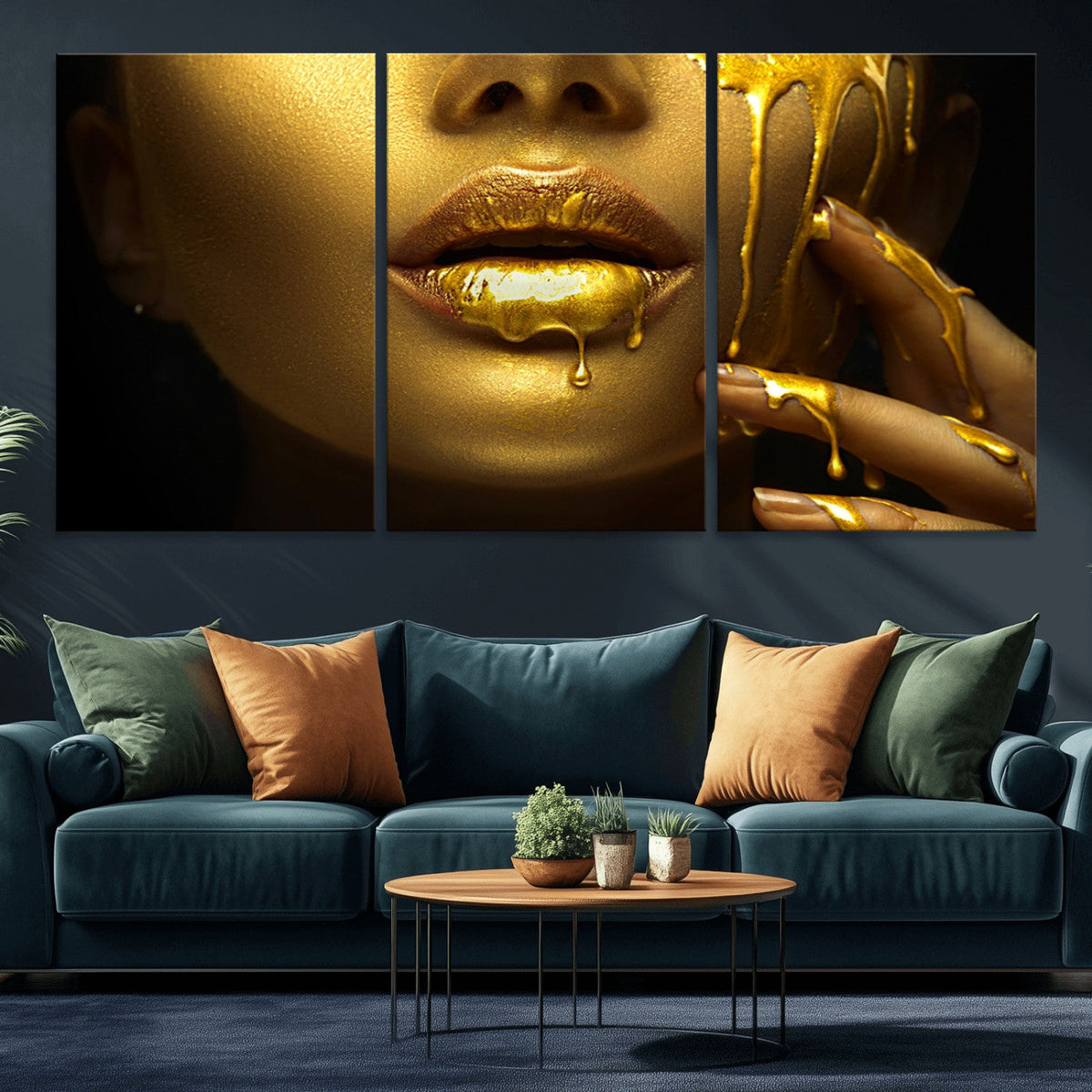 Gold and Women Wall Art Canvas Print