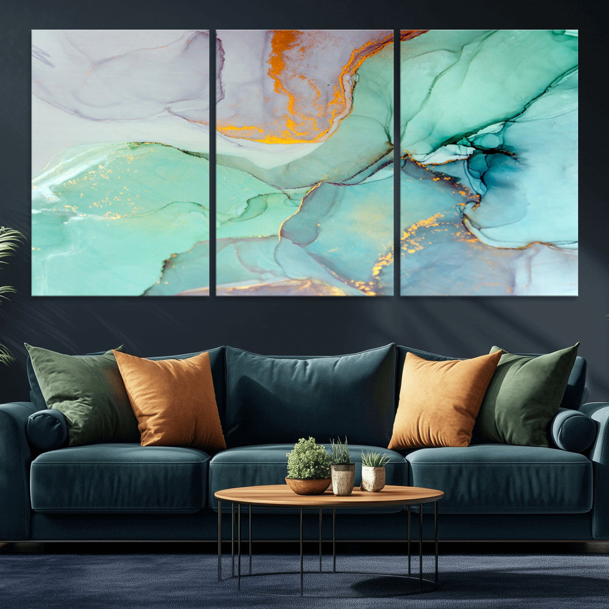 Colorful Marble Fluid Effect Canvas Wall Art Print