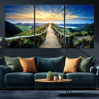 Mountain and Sunset Wall Art Canvas Print