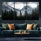 Wall Art Foggy Forest Landscape Canvas Print
