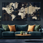 Antique Old World Map Wall Art Canvas Print