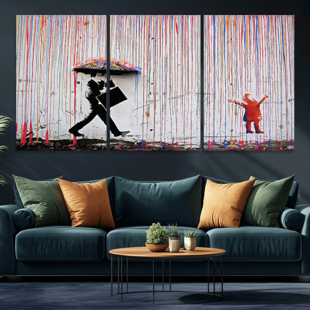 Banksy Wall Art Canvas Print | Framed Graffiti Street Art Picture