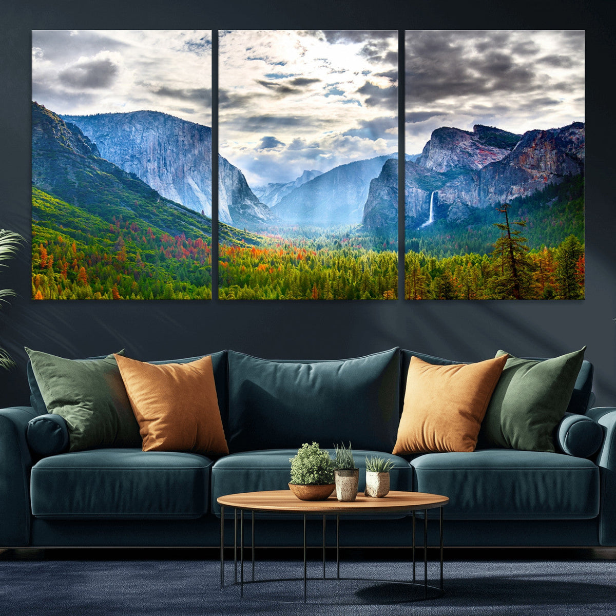Yosemite Park Half Dome 3 Panel Canvas Print | Large Giclée Landscape Wall Art