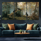 Baby Bears in Forest Wall Art Canvas Print
