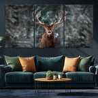 Wall Art Deer Art Animal Canvas, Framed Wall Art Deer Canvas