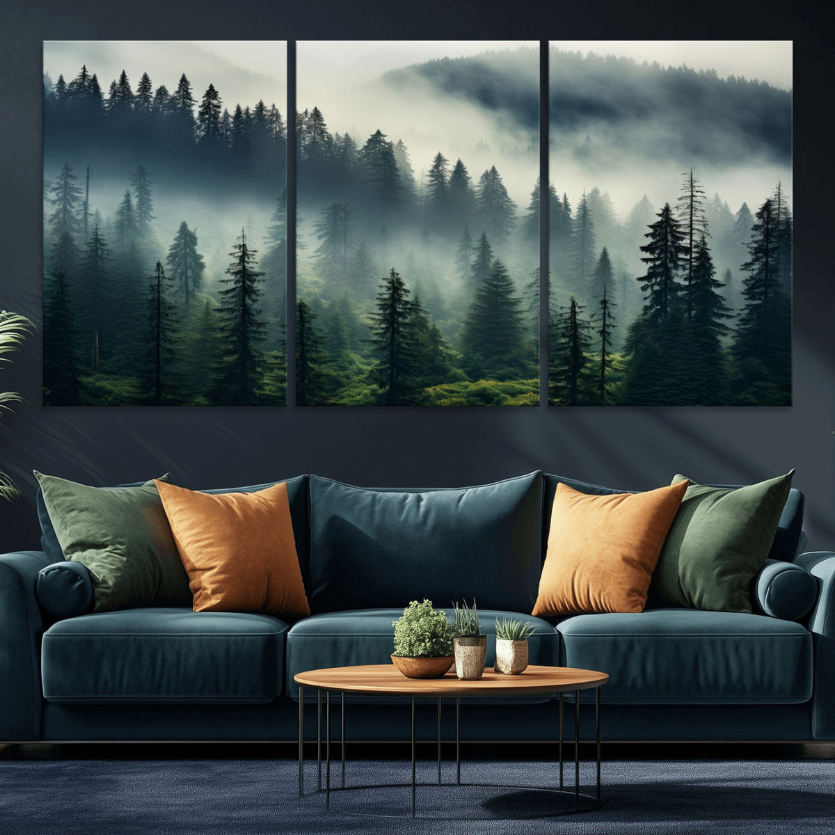 Captivating Misty Forest Wall Art, Foggy and Serene Atmosphere Canvas Print