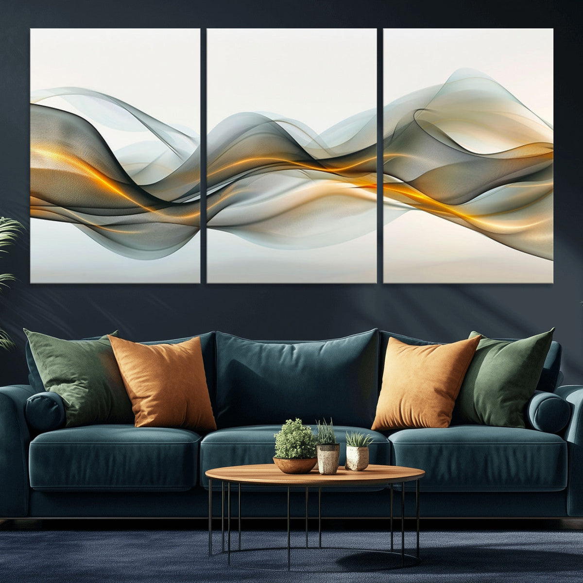 Abstract Wave Canvas Wall Art | Fluid Contemporary Elegance in Motion