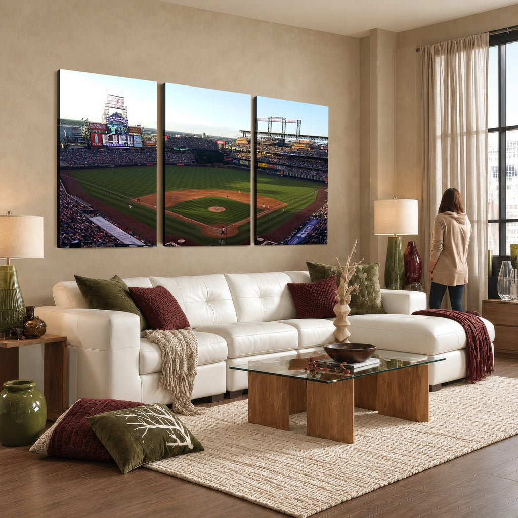 Colorado Rockies Coors Field Wall Art Canvas Print, MLB Baseball Stadium