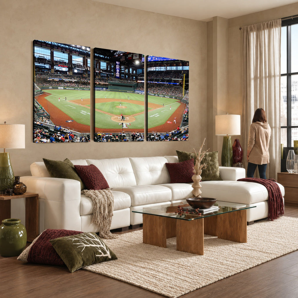 Texas Rangers Baseball Team Print, Arlington Globe Life Field Stadium Wall Art