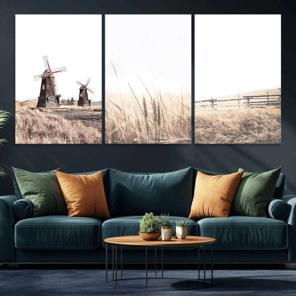 Farm Prints, Set of 6 Farmhouse Wall Art Canvas, Country House Decor